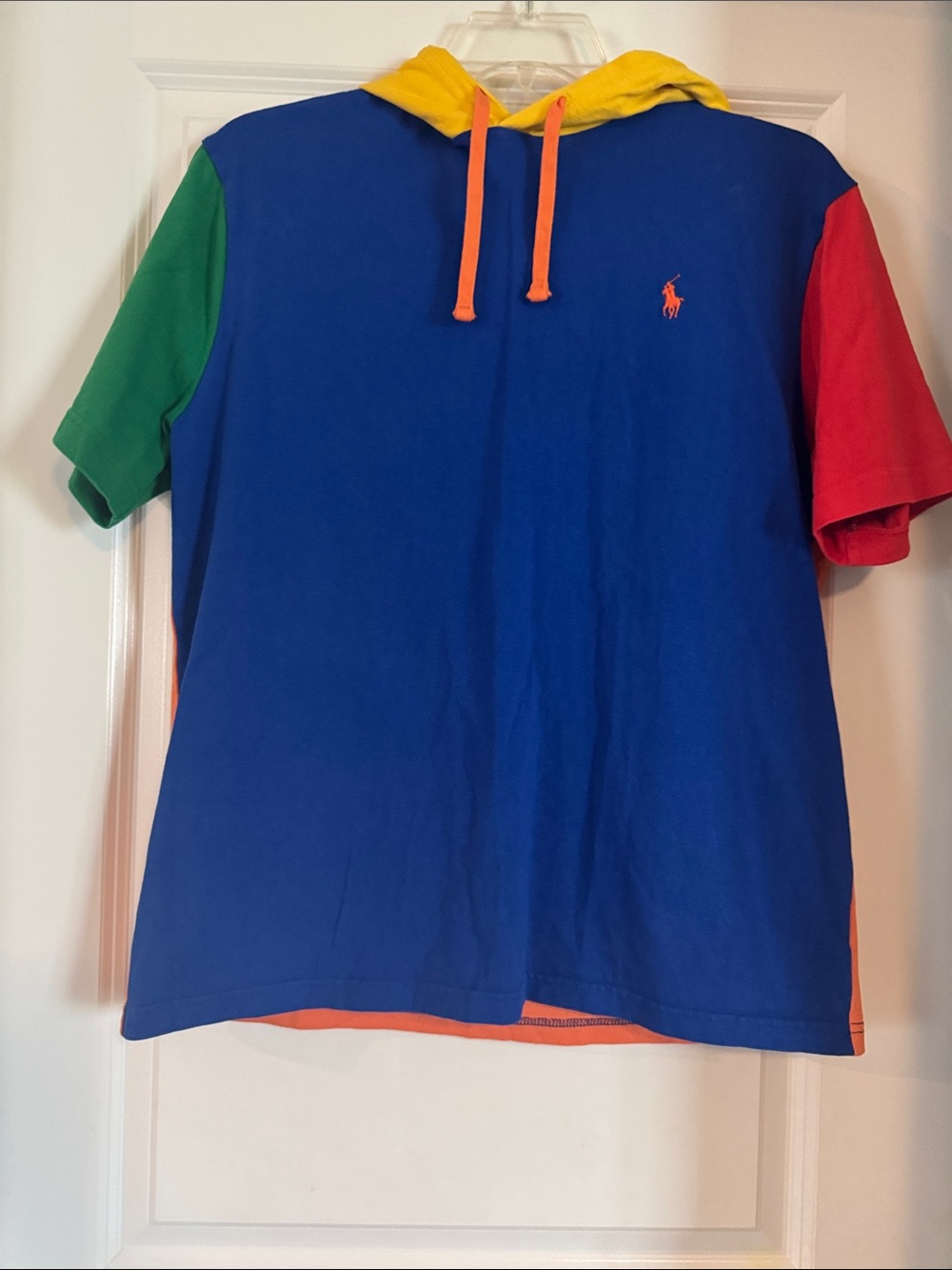 Polo by Ralph Lauren Colorblock Hooded Tee in Blue, Yellow, Red, Green (1048)